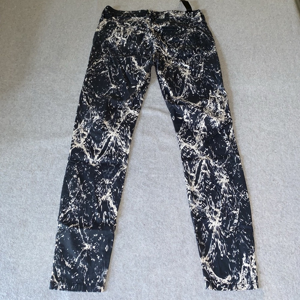 bebe Jeans Women's 28 Skinny Pants Black White Marble Print Stretch Mid Rise - Picture 13 of 16
